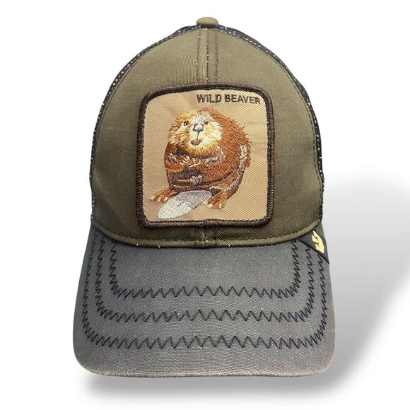 Goorin Bros Hat Wild Beaver Patch Retro Trucker Snapback Vented Cap One Size - Picture 1 of 9